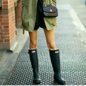 Hunter Original Tall Matte Black Rain Boots-Size 8